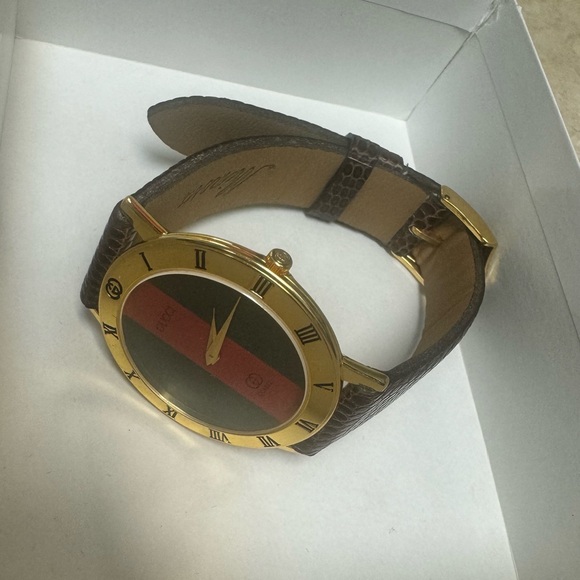 Gucci Ladies Gold Dial Sherry Line 18K Electro plated Vintage Swiss Made 17cm - Picture 17 of 17